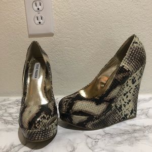 Steve Madden snake skin wedges